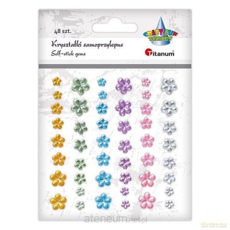 Kryształki samoprzylepne kwiaty 48szt