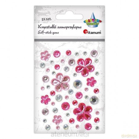 Kryształki samoprzylepne kwiaty mix 53szt