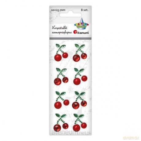 Kryształki samoprzylepne wiśnie 8szt