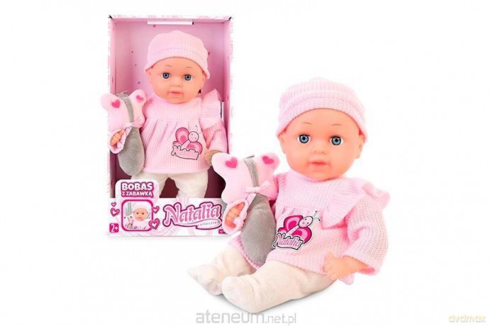 Lalka Natalia bobas z zabawką 33 cm