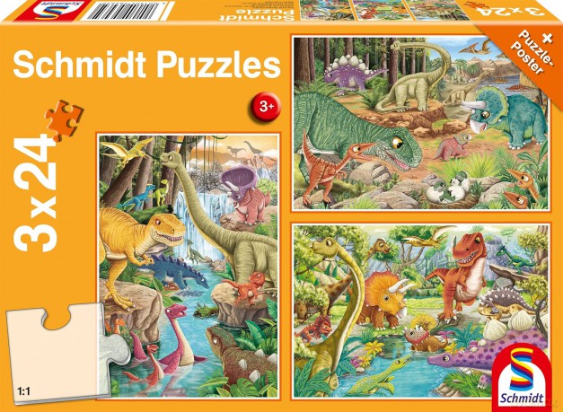 SCHMIDT 3x24 el. Dinozaury [PUZZLE]