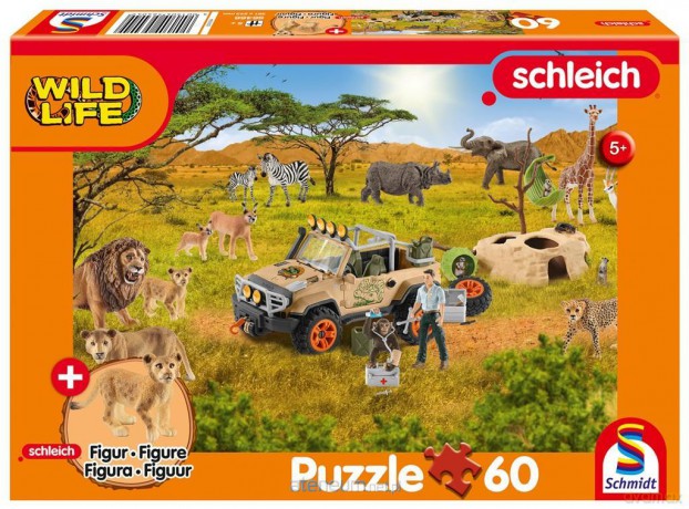 SCHMIDT 60 el. Dzika przyroda + figurka [PUZZLE]