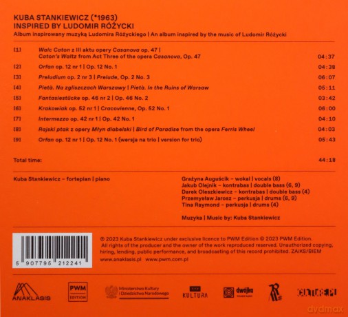 Kuba Stankiewicz: Inspired by Ludomir Różycki [CD]
