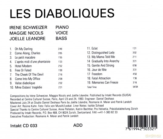 Les Diaboliques (Irene Schweizer, Maggie Nicols, Joelle Leandre): Les Diaboliques [CD]