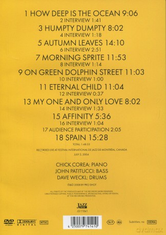 Corea, Chick Akoustic Band (J. Patitucci, D. Weckl): At Montreal Jazz Festival, 2004 [DVD]