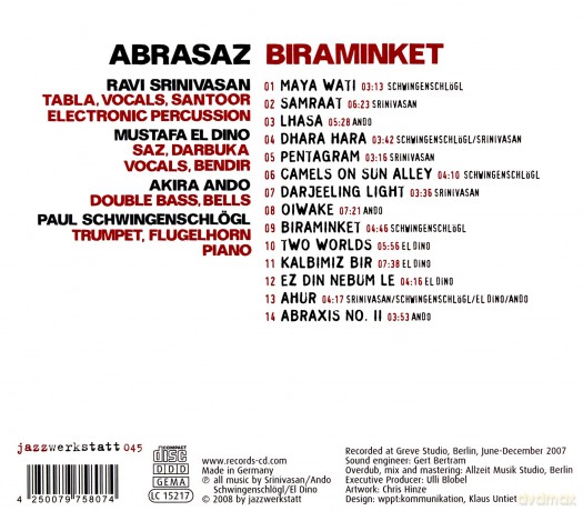 Abrasaz (R. Srinivasan, M. El Dino, A. Ando, P. Schwingelschlögl): Biraminket [CD]