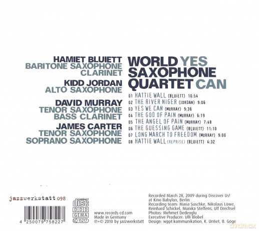 World Saxophone Quartet (H. Bluiett, K. Jordan, J. Carter, D. Murray): Yes We Can [CD]