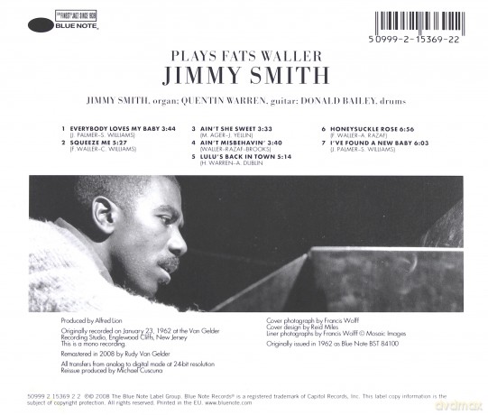 Jimmy Smith:  Jimmy Smith Plays Fats Waller (RVG) [CD]