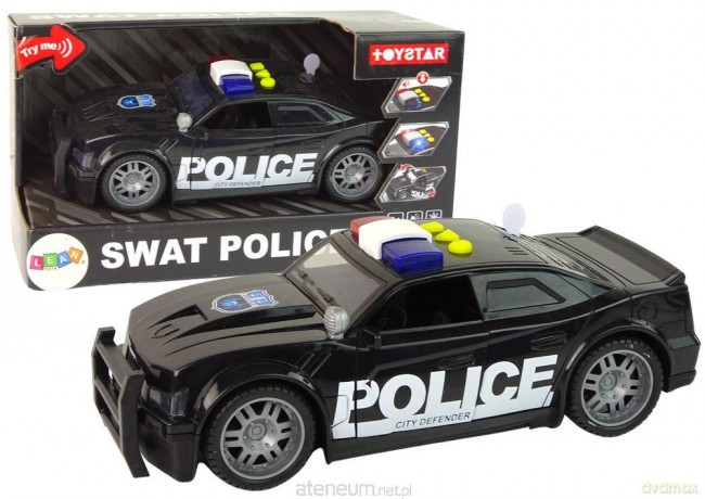 Auto policja 1:14 światło i dźwięk czarne