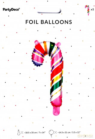Balon foliowy Cukrowa Laska 18.5x35 cm 5szt