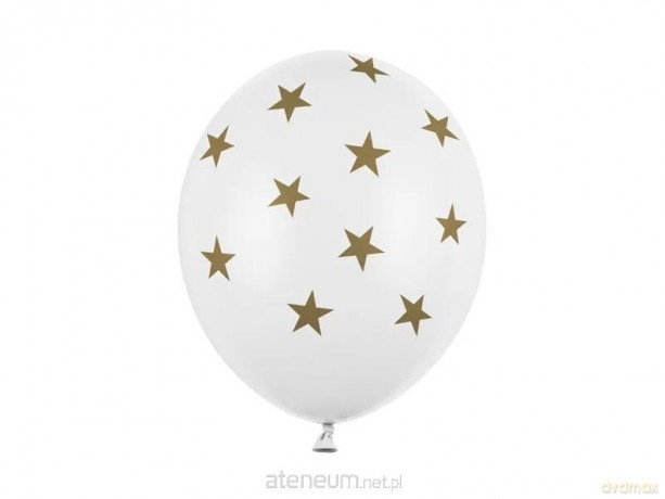 Balony 30cm gwiazdki Pastel Pure White 6szt