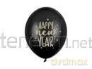 Balony Happy New Year Pastel Black 30cm 6szt
