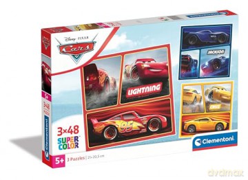 CLEMENTONI 3x48 el. Super Kolor Cars [PUZZLE]
