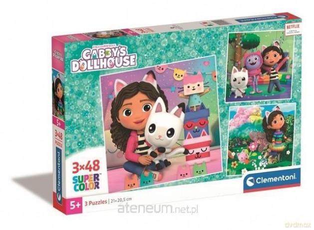 CLEMENTONI 3x48 el. Super Kolor Koci Domek Gabi [PUZZLE]