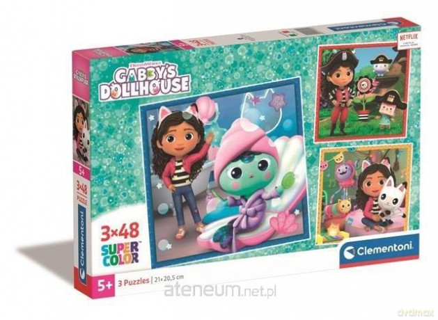 CLEMENTONI 3x48 el. Super Kolor Koci Domek Gabi [PUZZLE]