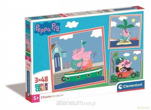 CLEMENTONI 3x48 el. Super Kolor Peppa Pig [PUZZLE]