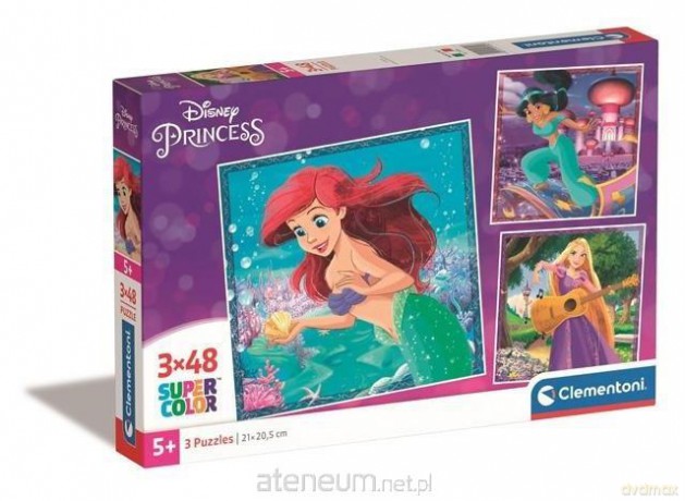 CLEMENTONI 3x48 el. Super Kolor Princesses [PUZZLE]