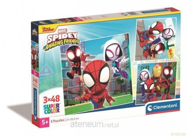 CLEMENTONI 3x48 el. Super Kolor Spidey [PUZZLE]