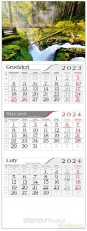 Kalendarz 2024 Trójdzielny Leśny strumień [KALENDARZ]