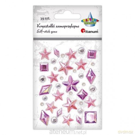 Kryształki samoprzylepne róż fiolet mix 39szt