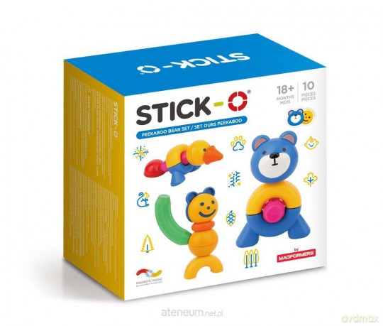 Magformers Stick-O Zestaw z niedźwiedziem 10el [KLOCKI]
