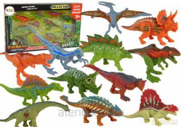 Zestaw figurki dinozaury kolorowe 12 szt [FIGURKA]