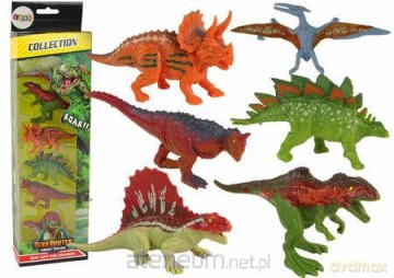 Zestaw figurki dinozaury kolorowe 6 szt [FIGURKA]