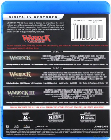 Warlock / Warlock: The Armageddon / Warlock III: The End of Innocence [2xBlu-Ray]