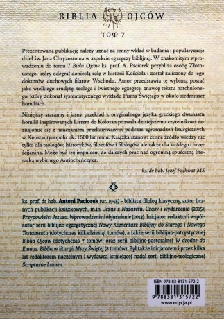 Homilie do Listu św. Pawła do Kolosan - Jan Chryzostom [KSIĄŻKA]