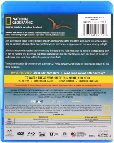 Flying Monsters 3D (Latające Potwory 3D) [Blu-Ray 3D]+[Blu-Ray]+[DVD]