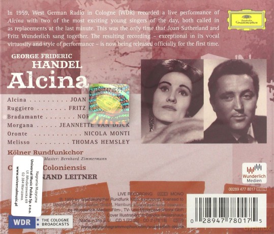 Joan Sutherland: Handel:Alcina [2CD]