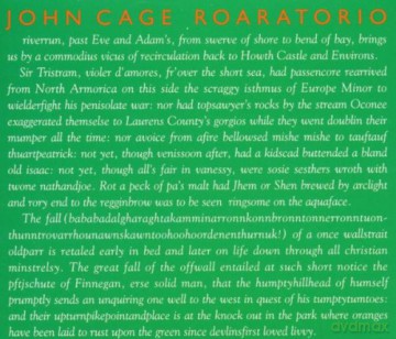 Cage, John vol. 6 - Roaratorio, Laughtears, Writing for the Second Time Through Finnegans Wake: Roaratorio (John Cage, voice - with Irish musicians and 62-track tape) - Writing for the Second Time Through Finnegans Wake (Cage, speaker) - Laughtears (discu
