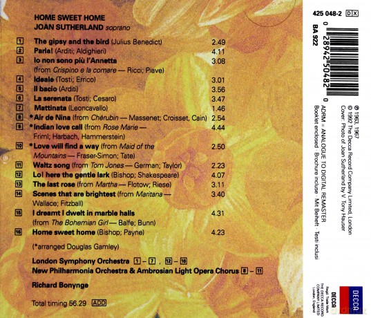 Joan Sutherland: Home Sweet Home [CD]