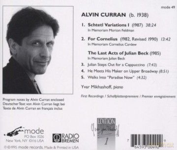 Curran, Alvin: Schtetl Variations, For Cornelius, The Last Acts of Julian Beck (world premiere recording): Y. Mikhashoff - piano [CD]