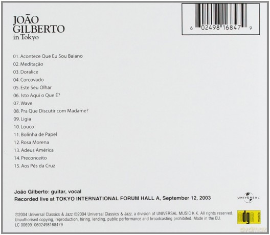 Joao Gilberto: Live In Tokyo [CD]