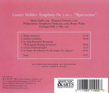 Walter, Bruno - conductor: Mahler: Symphony No. 2 [CD]
