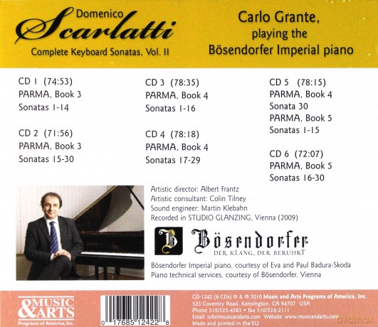 Grante, Carlo - piano: Scarlatti: Complete Keyboard Sonatas, Vol. II. [6CD]