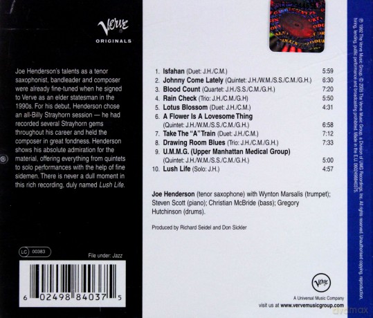 Joe Henderson: Lush Life [CD]