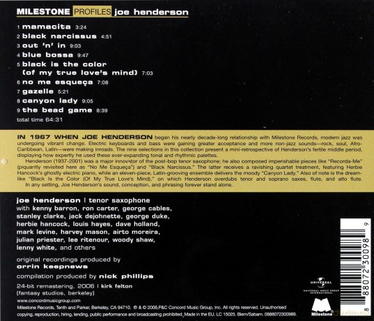 Joe Henderson: Milestone Profiles [CD]