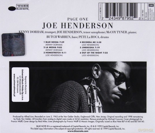 Joe Henderson: Page One [CD]