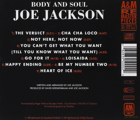 Joe Jackson: Body And Soul [CD]