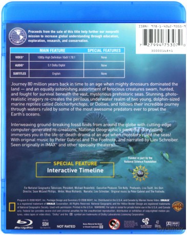 Sea Monsters: A Prehistoric Adventure (Morskie Stwory 3D: Prehistoryczna przygoda) [Blu-Ray]