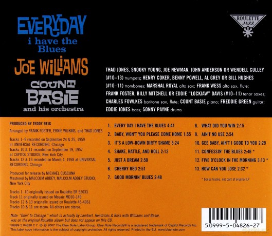 Joe Williams & Basie Count: Everyday I Have The Blues [CD]