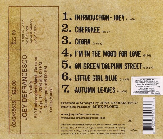 Joey Defrancesco: Live: The 'Authorised Bootleg' [CD]