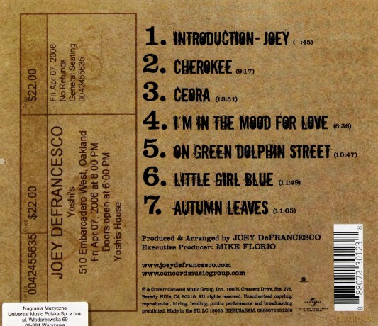 Joey Defrancesco: Live: The 'Authorised Bootleg' [CD]
