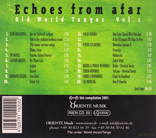 Various Artists: Echoes From Afar - Old World Tangos Vol. 1 [CD]