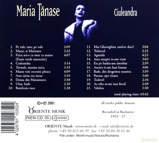 Maria Tanase: Ciuleandra [CD]