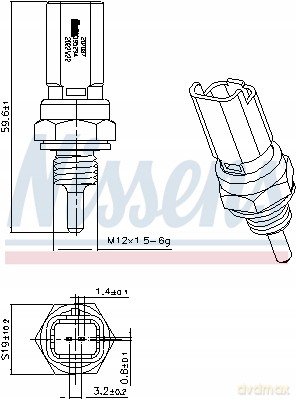 Płynu chłodzącego Nissens 207087 Czujnik, temperatura Peugeot Toyota Fiat Citroen Lancia