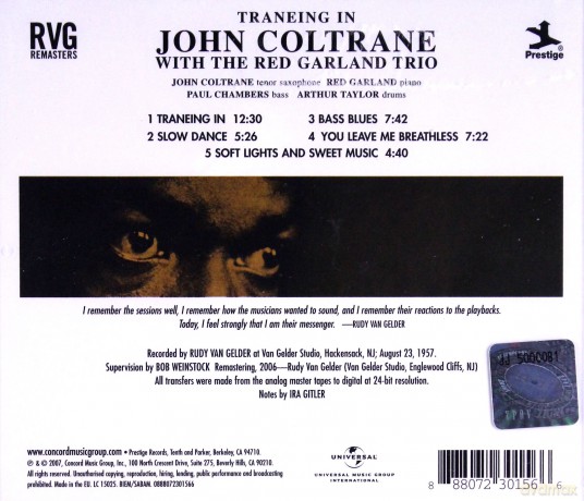 John Coltrane/The Red Garland Trio: Traneing In (Remasters) (RVG) [CD]