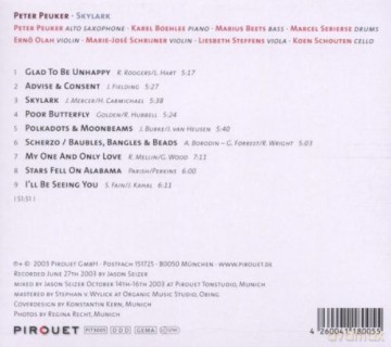 Peter Peuker (K. Boehlee, M. Beets, M. Serierse, E. Olah, M.-J. Schrijner, L. Steffens, K. Schouten): Skylark [CD]